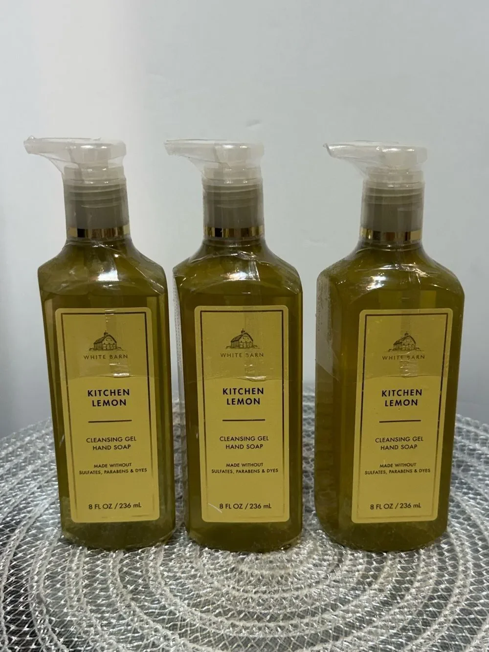 BBW Kitchen Lemon Cleansing Gel Hand Soap Set of 3 NWT
